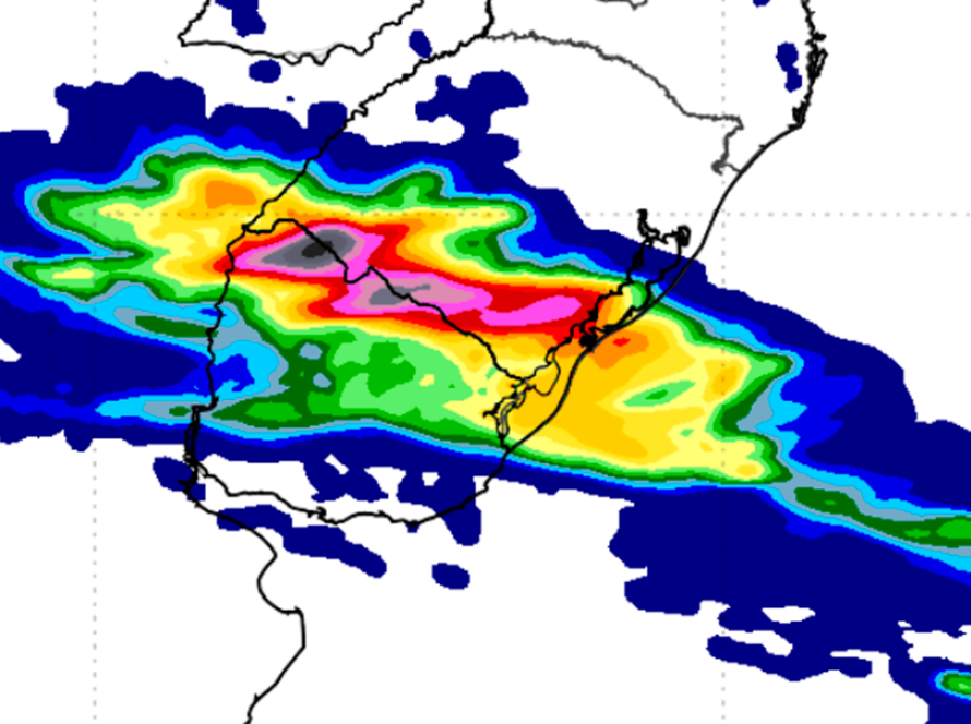 Rio Grande do Sul deve registrar chuvas isoladas de até 200 milímetros nos próximos 10 dias