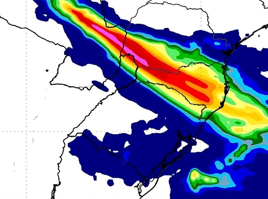 Chuva segue sobre áreas do sul e oeste do Paraná e Santa Catarina nesta quinta-feira (11)