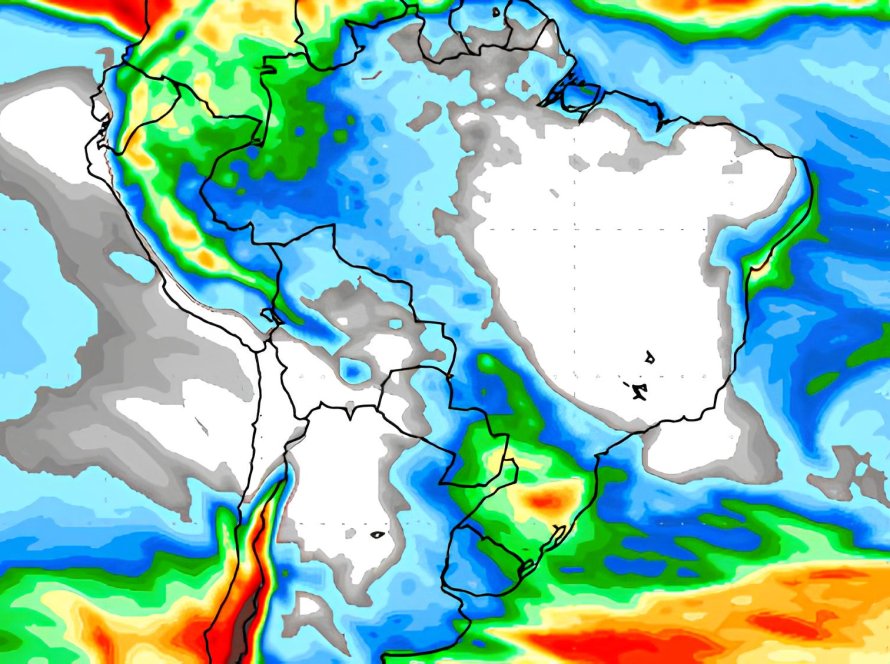 NOAA indica chuvas para áreas secas de Mato Grosso do Sul, Mato Grosso e Paraná no início de agosto