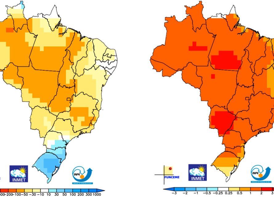 Inmet tem prognóstico de chuvas e armazenamento hídrico abaixo da média nos próximos meses para o Centro-Oeste e Sudeste