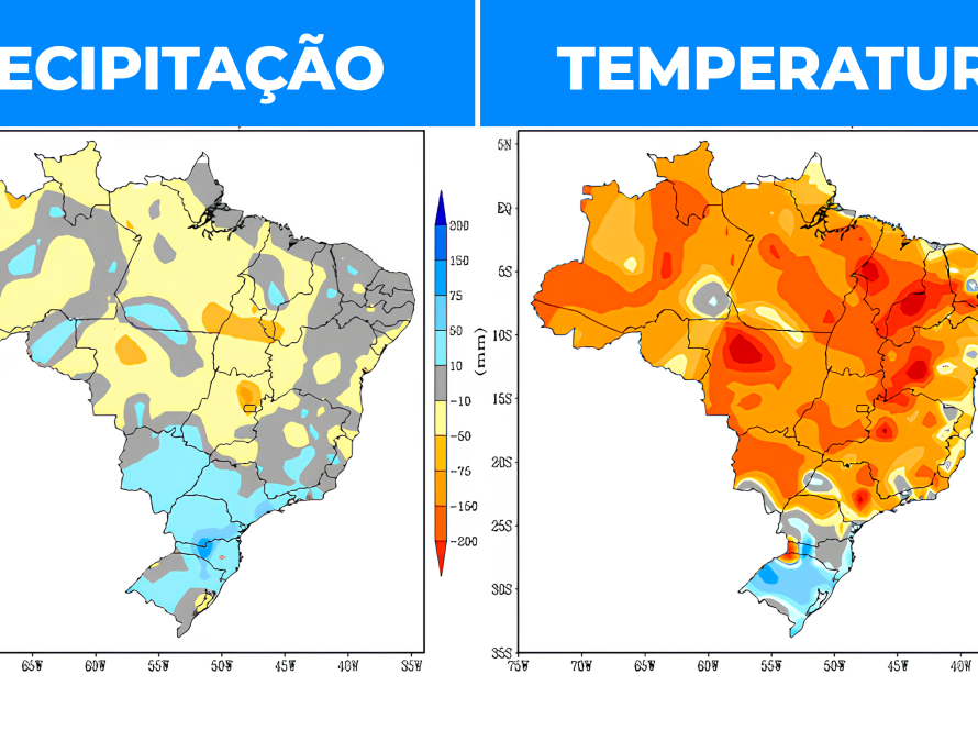 Prognóstico do Inmet para outubro mostra anomalia de chuvas negativa no Centro-Norte e positiva para parte sul do Brasil