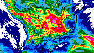 Previsão mostra chuvas intensas concentradas em pontos de Mato Grosso, Goiás, Mato Grosso do Sul, São Paulo e Minas Gerais nos próximos sete dias