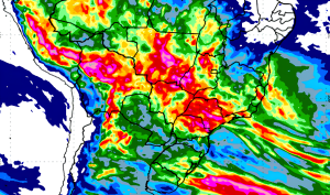 Maiores volumes de chuva nos próximos dias estão previstos sobre Mato Grosso, Goiás e São Paulo