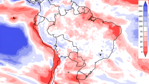 NOAA mostra chuvas abaixo da média em áreas do Rio Grande do Sul, Paraná, Mato Grosso do Sul e Mato Grosso nos próximos sete dias