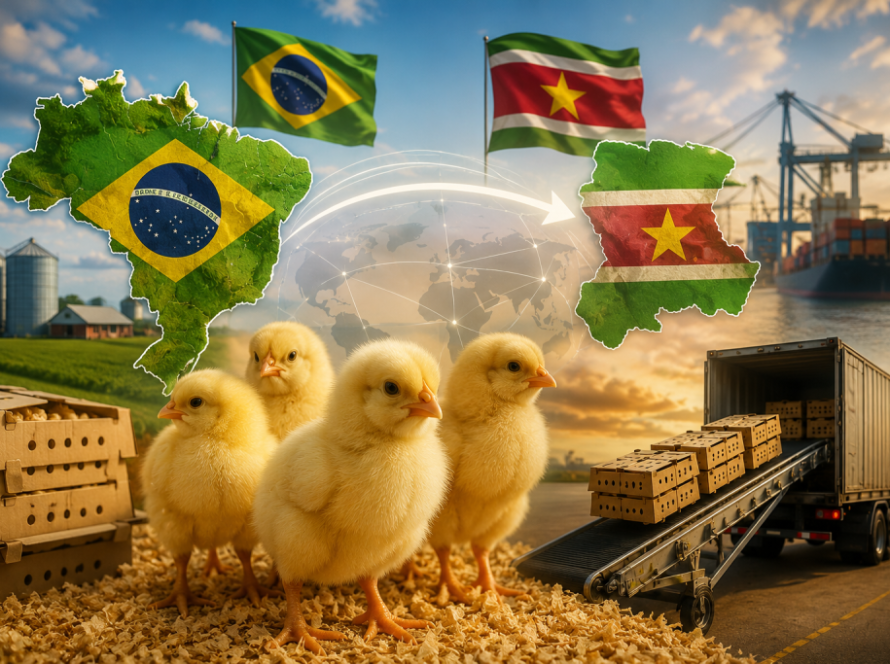 Exportação de frangos de um dia entra na pauta entre Brasil e Suriname