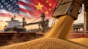 Soja despenca mais de 20 pontos em Chicago após China manter grão americano fora de corte de tarifas