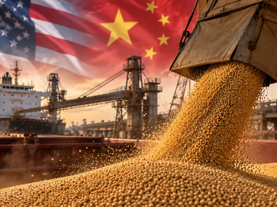 Soja despenca mais de 20 pontos em Chicago após China manter grão americano fora de corte de tarifas