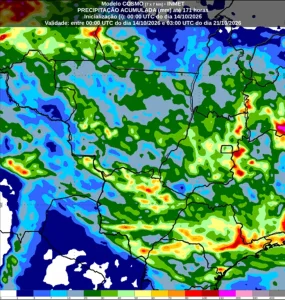 Inmet: Chuvas favorecem a semeadura da soja na Região Centro-Oeste, mas condições variam entre os estados